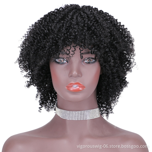 Short bob afro curly wholesale inch pixie cut wave black cheap glueless brazilian real human hair wigs black women
